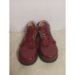 Elephanten Youth Patent Leather Mary Jane's With Suede Flower Accents Size 13
